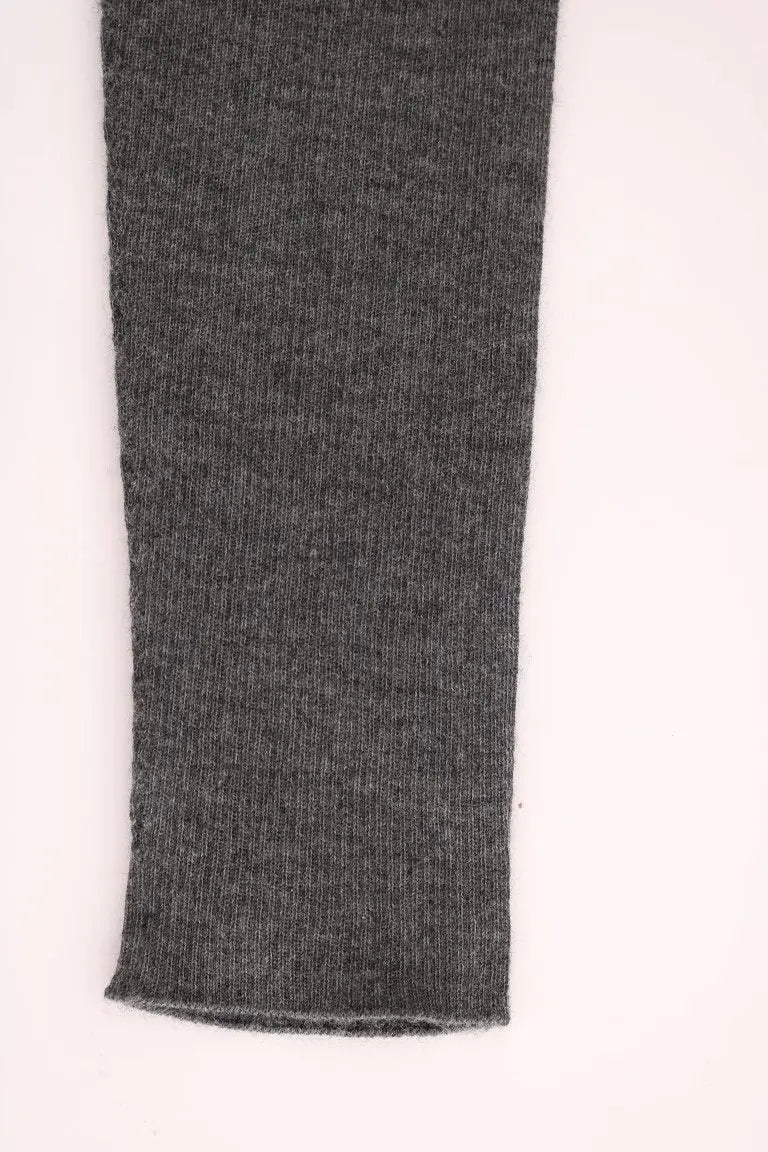 Manchon de legging gris dolce & gabbana en cachemire côtelé avec finition douce et texturée