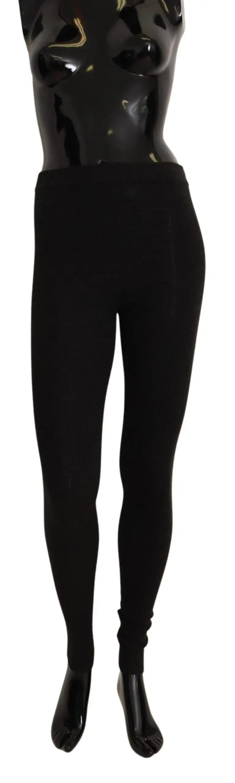 Legging noir moulant en mannequin pour collants en cachemire gris dolce & gabbana