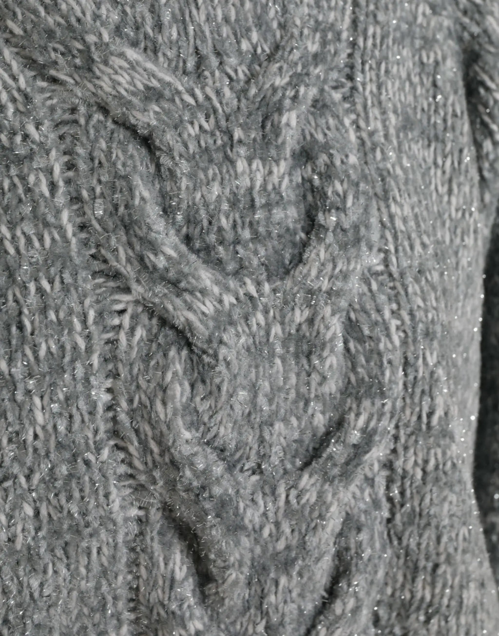 Pull à col roulé dolce & gabbana en cachemire gris avec tricot torsadé et tissu légèrement brillant