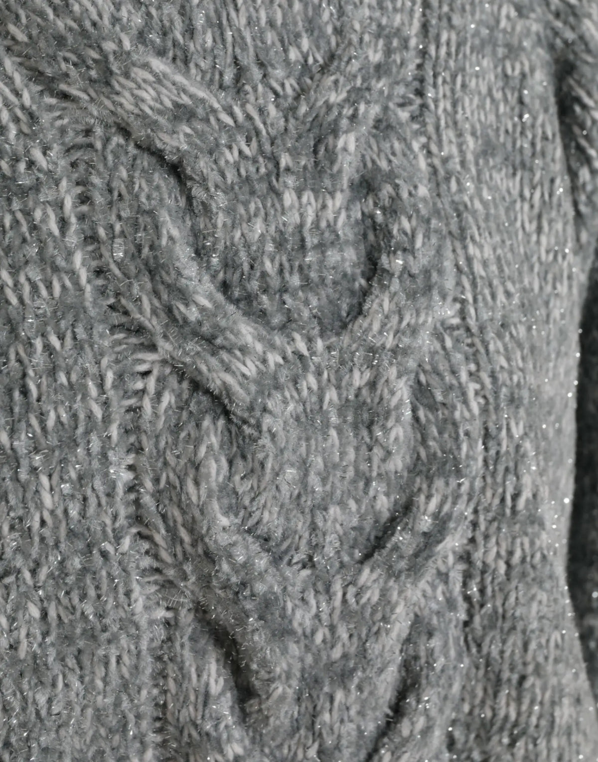 Pull à col roulé dolce & gabbana en cachemire gris avec tricot torsadé et tissu légèrement brillant