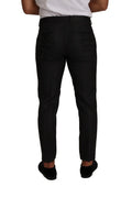 Pantalon droit dolce & gabbana en laine grise à carreaux avec coupe ajustée élégante et design classique