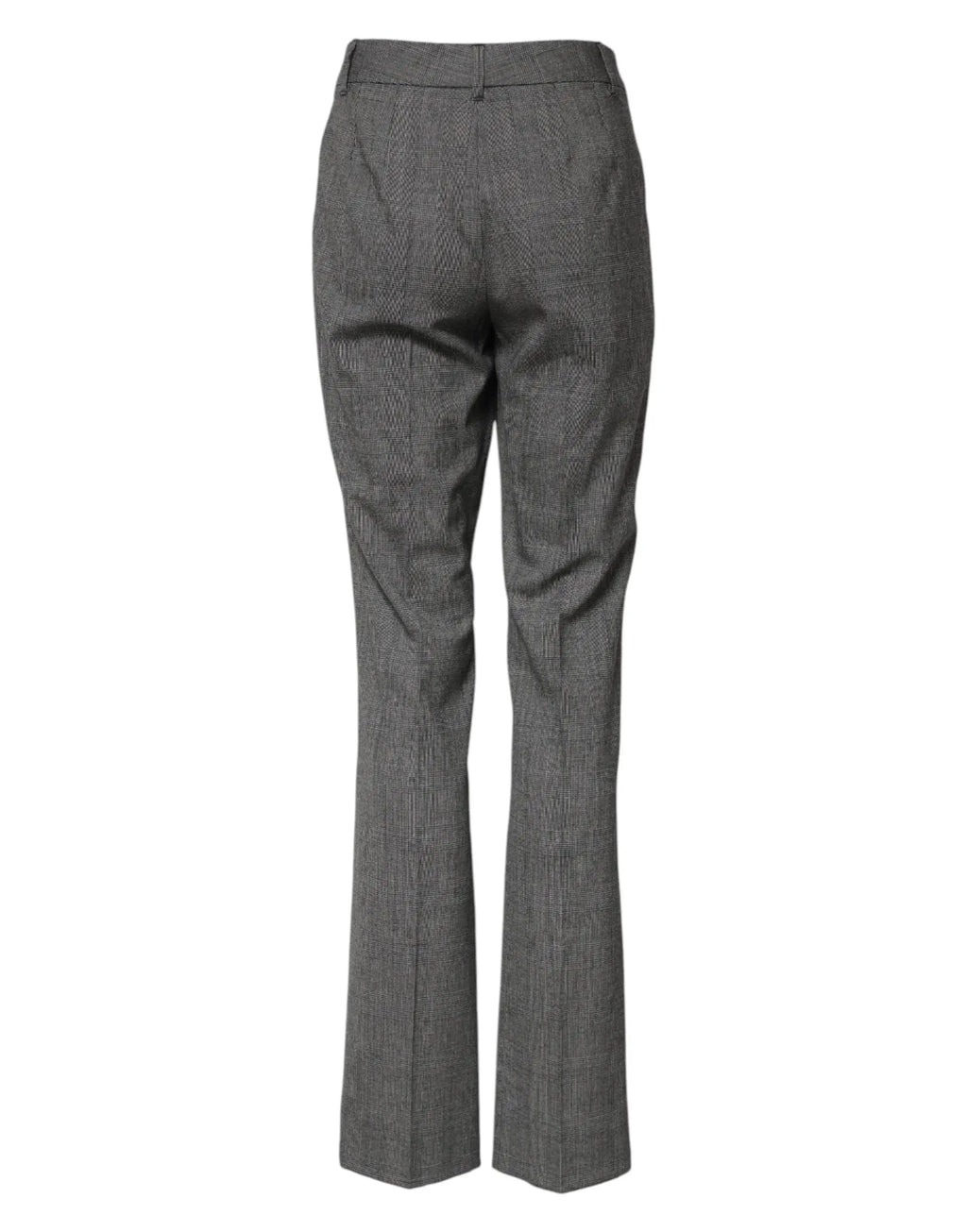 Pantalon dolce & gabbana gris à motif chevrons avec coupe droite et taille haute à passants de ceinture