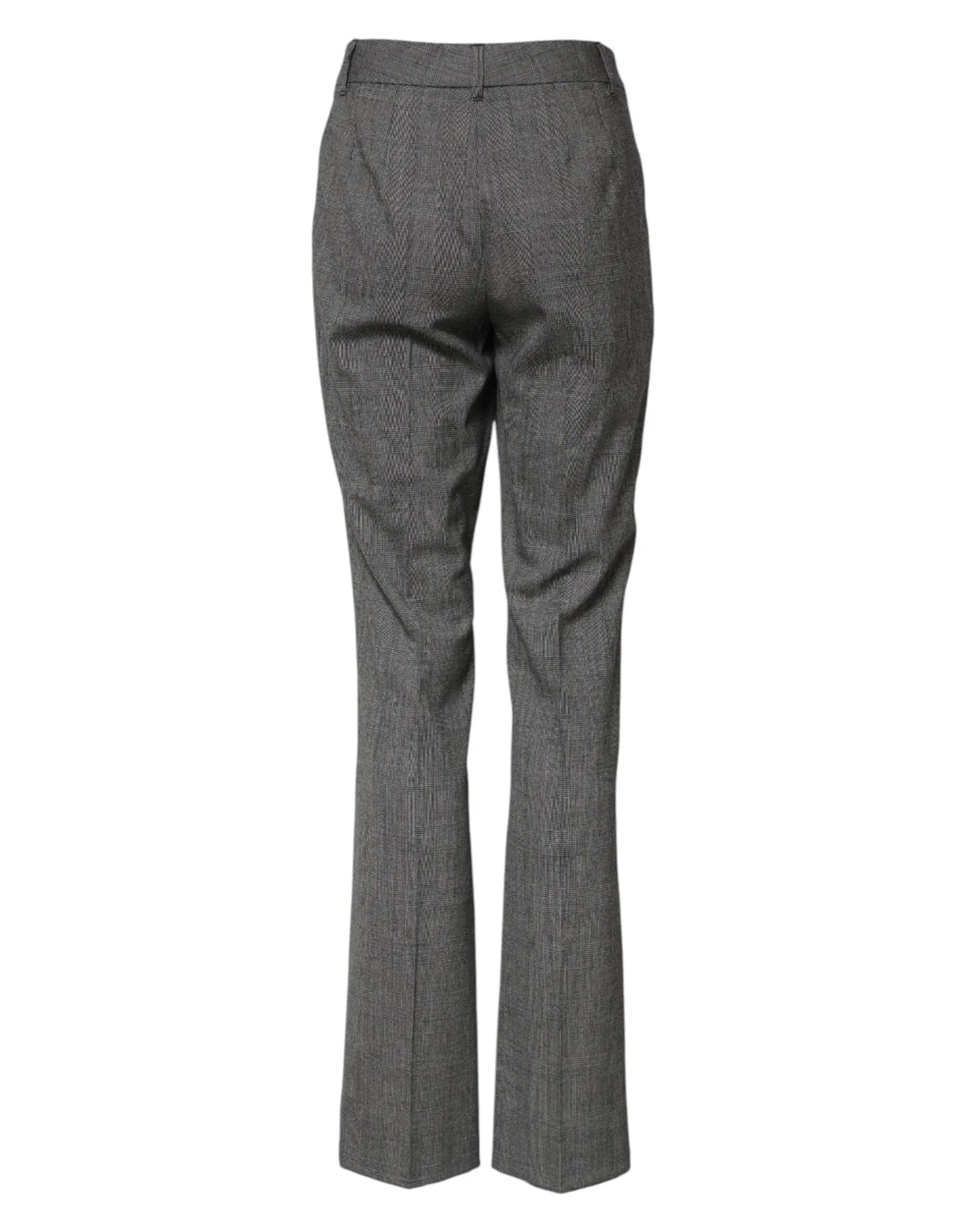 Pantalon dolce & gabbana gris à motif chevrons avec coupe droite et taille haute à passants de ceinture