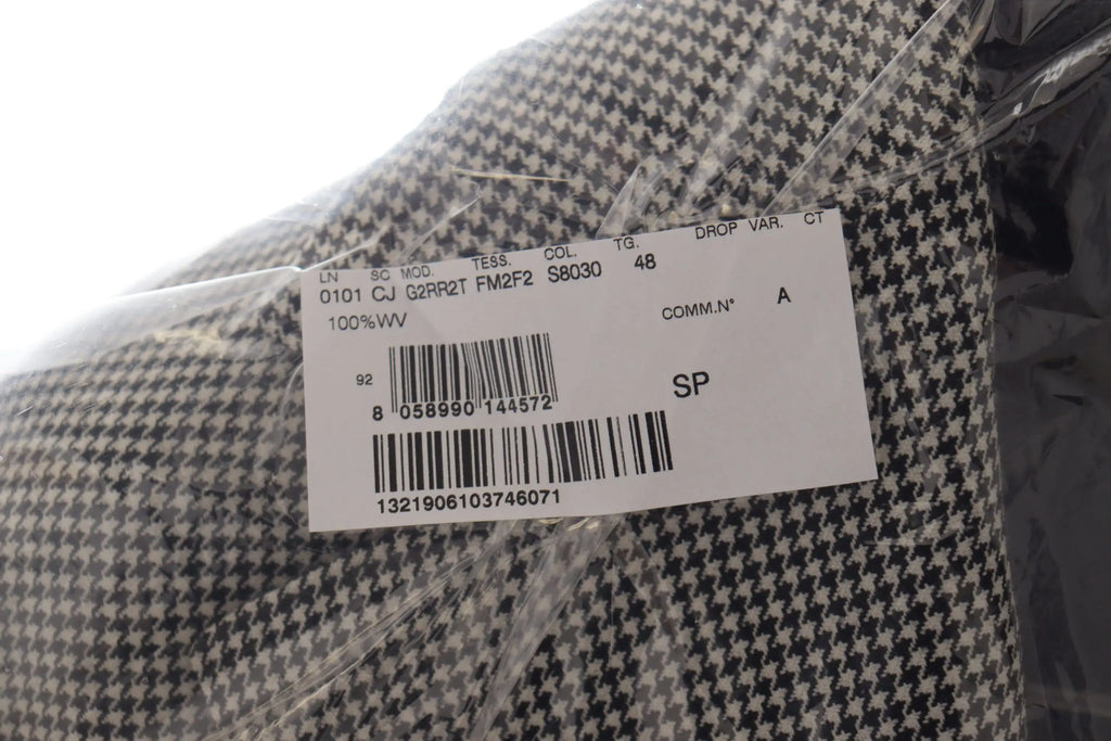 Tissu à motif pied-de-poule noir et blanc en laine pour veste blazer dolce & gabbana grise à carreaux simple boutonnage