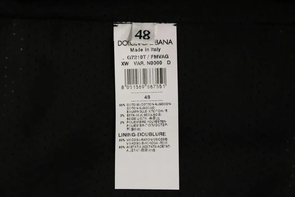 Étiquette rectangulaire blanche dolce & gabbana taille 48 tissu coton gris pour gilet logo gilet en mélange coton