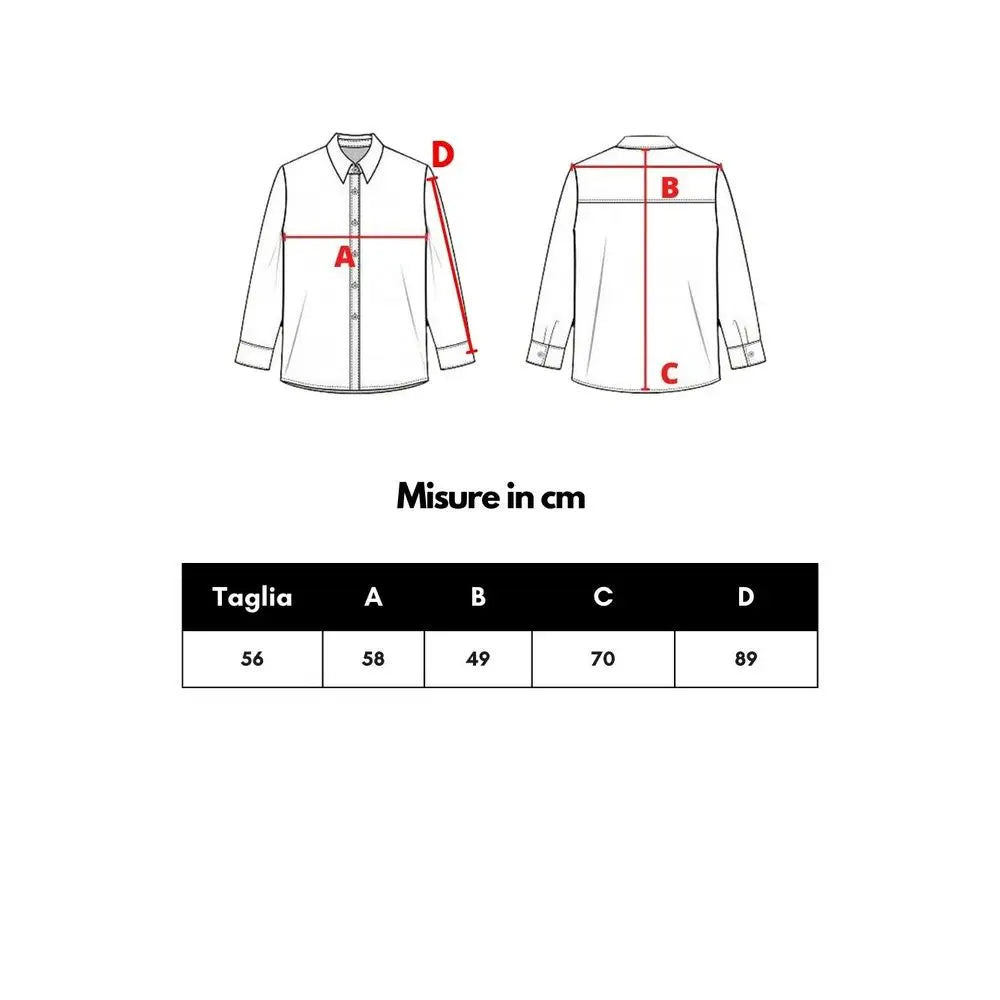 Chemise blanche à manches longues dolce & gabbana avec col classique et diagrammes de mesures techniques