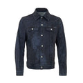Veste en denim gris dolce & gabbana en coton avec texture délavée et boutons argentés