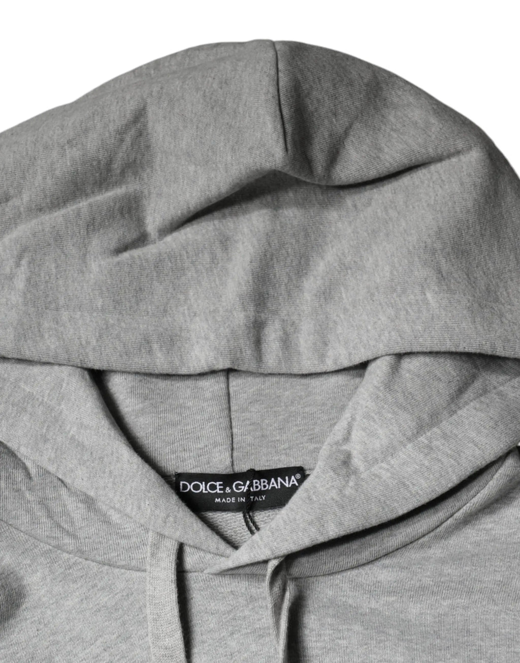 Sweat à capuche dolce & gabbana gris en coton avec tissu doux texturé et capuche à cordon classique