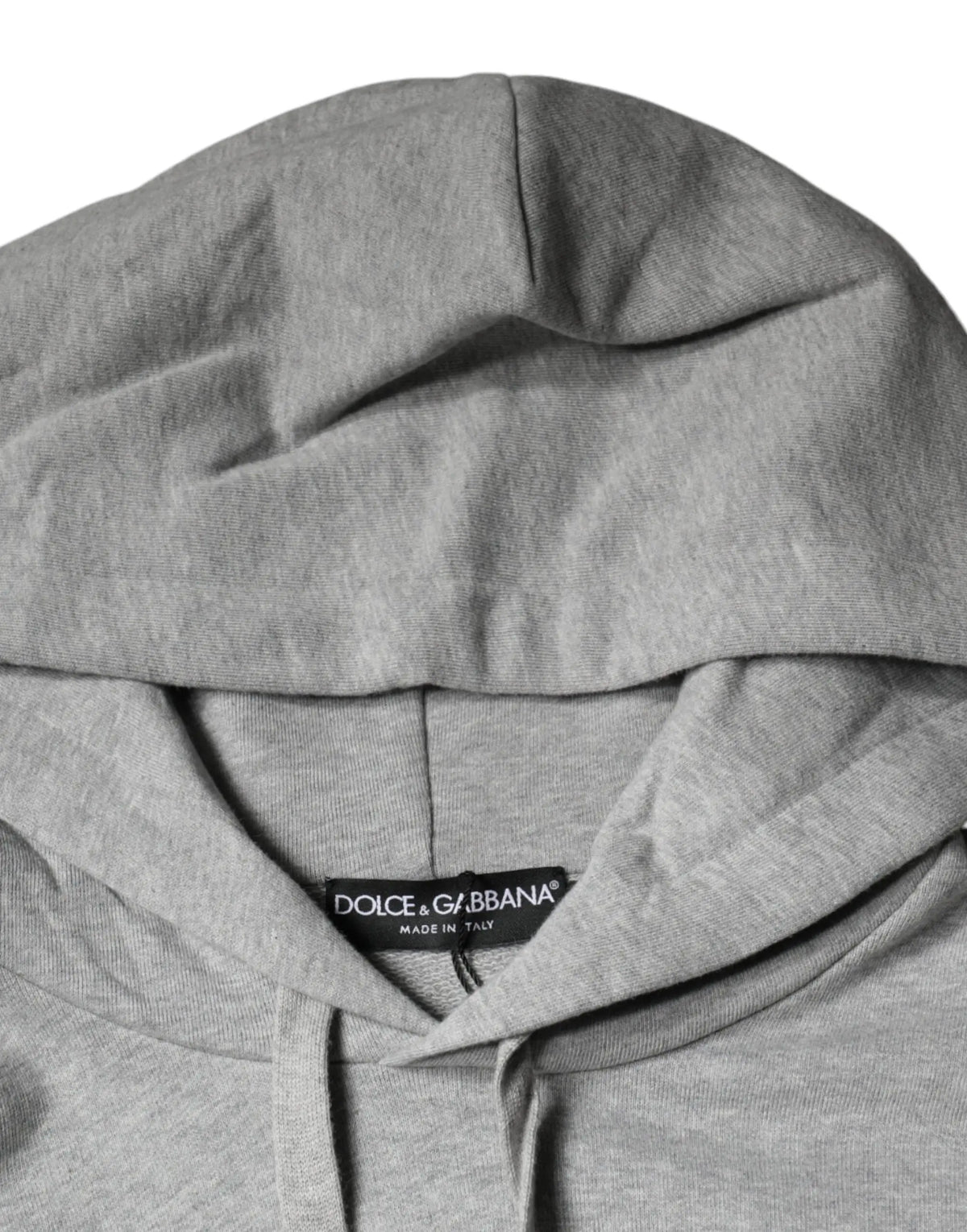 Sweat à capuche dolce & gabbana gris en coton avec tissu doux texturé et capuche à cordon classique