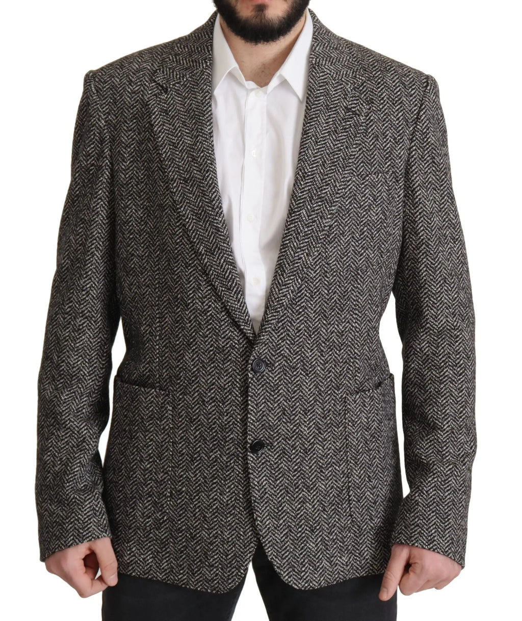 Blazer homme dolce gabbana gris coton simple boutonnage avec un motif fantasy élégant et moderne