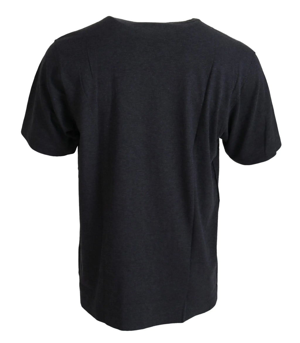 T-shirt dolce & gabbana gris en coton à manches courtes avec col rond simple vu de face