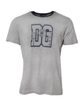 T-shirt dolce & gabbana gris en coton avec logo vintage bleu foncé et texte since 1984