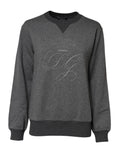 Pull-over gris dolce & gabbana en molleton chiné avec grand monogramme brodé dg sur la poitrine