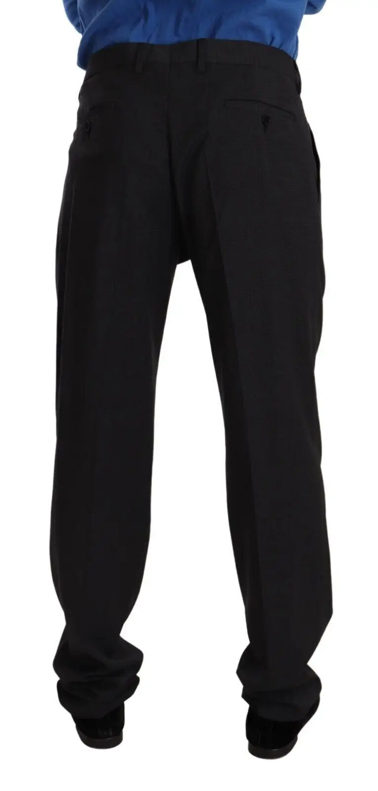 Pantalon habillé dolce & gabbana ventanni gris coupe ajustée avec plis et coutures discrètes