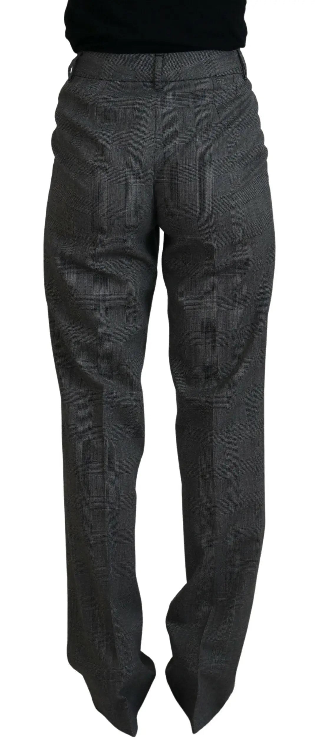 Pantalon femme dolce & gabbana en laine gris à taille haute avec coupe classique et motif texturé subtil