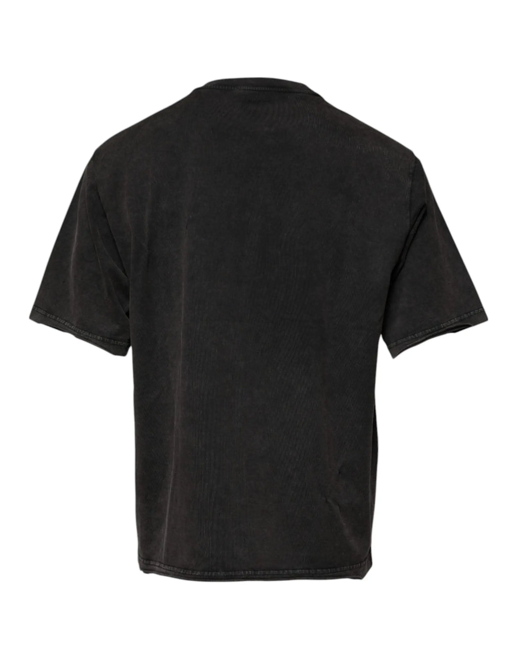 T-shirt dolce et gabbana noir manches courtes en coton à coupe décontractée avec texture légèrement délavée