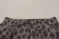 Dolce & Gabbana pantalon jogger gris à imprimé léopard en sweat avec taille élastique et cordon de serrage