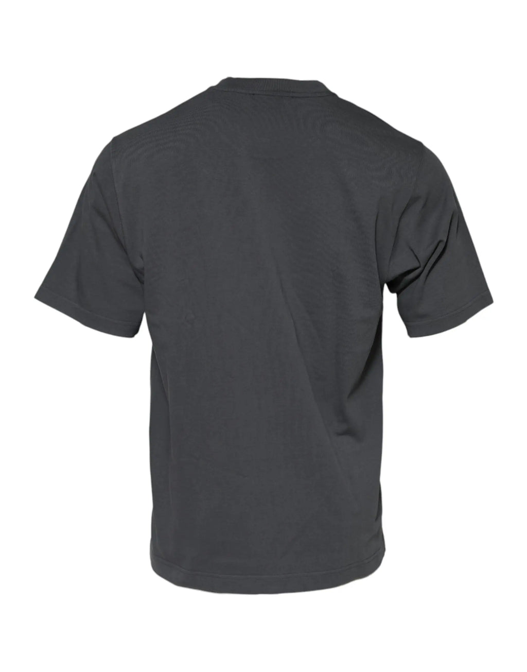 T-shirt dolce & gabbana gris foncé en coton à manches courtes avec col rond simple et logo graphique