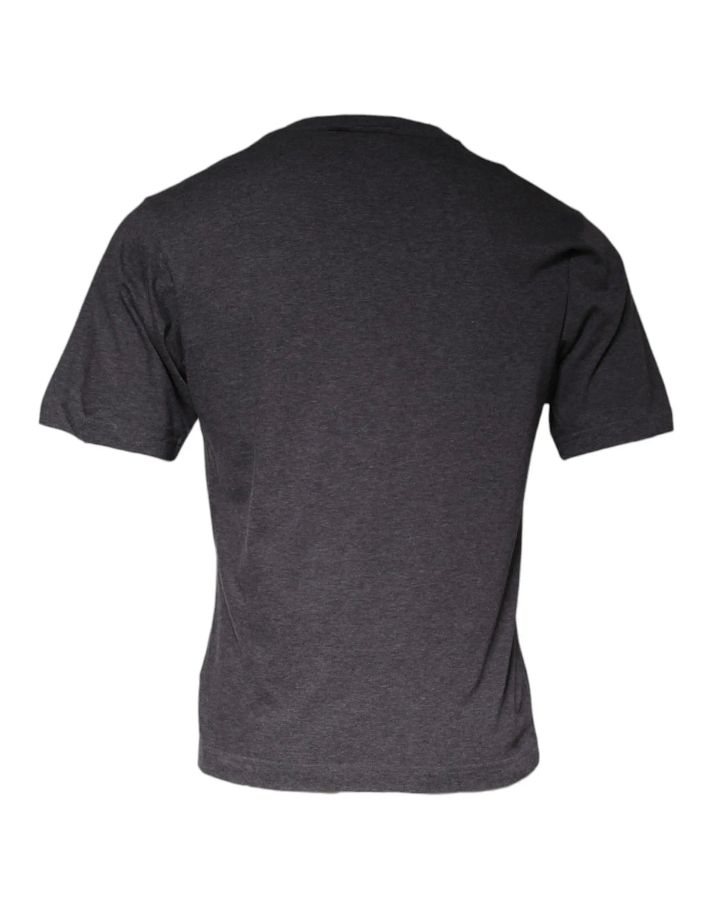 T-shirt dolce & gabbana gris chiné foncé en coton avec col rond classique et patch logo gris