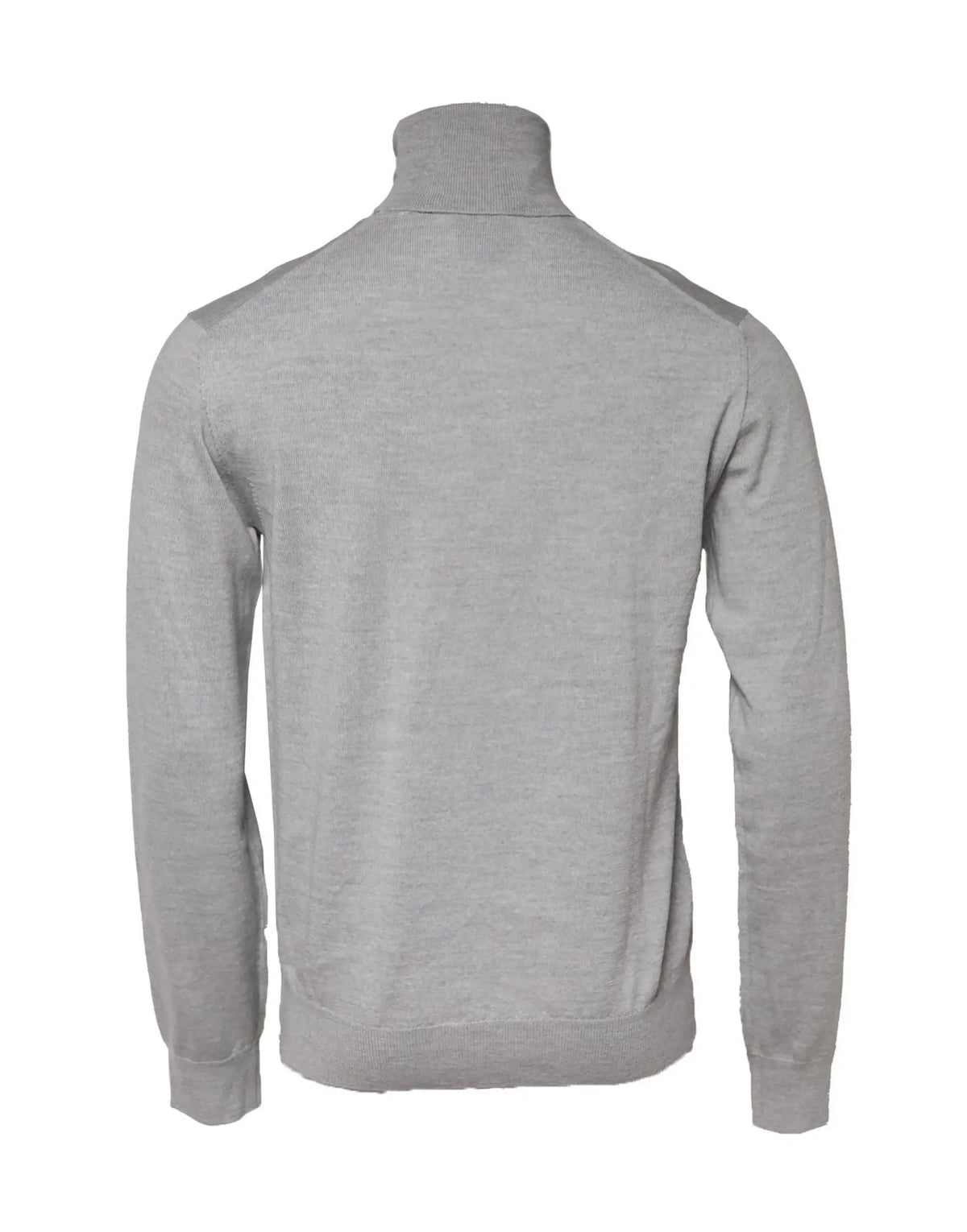 Dolce & gabbana pull col roulé gris en maille fine avec poignets côtelés en tissu doux et la laine flammée
