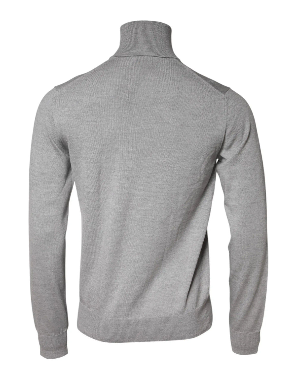 Pull gris à col roulé dolce & gabbana en maille fine avec poignets côtelés