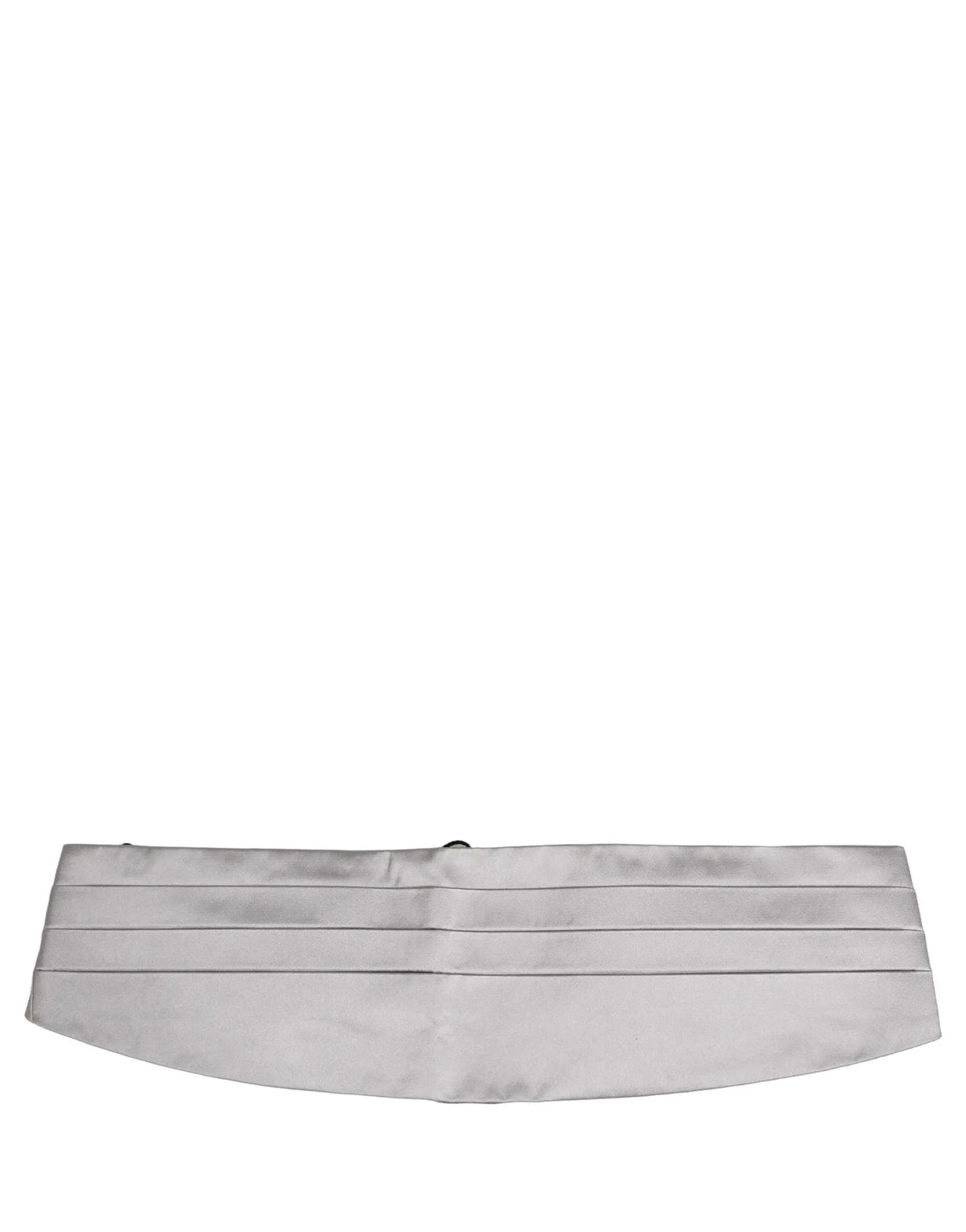 Cummerbund gris dolce & gabbana pour homme en soie 100 pour cent avec design plissé en satin argenté