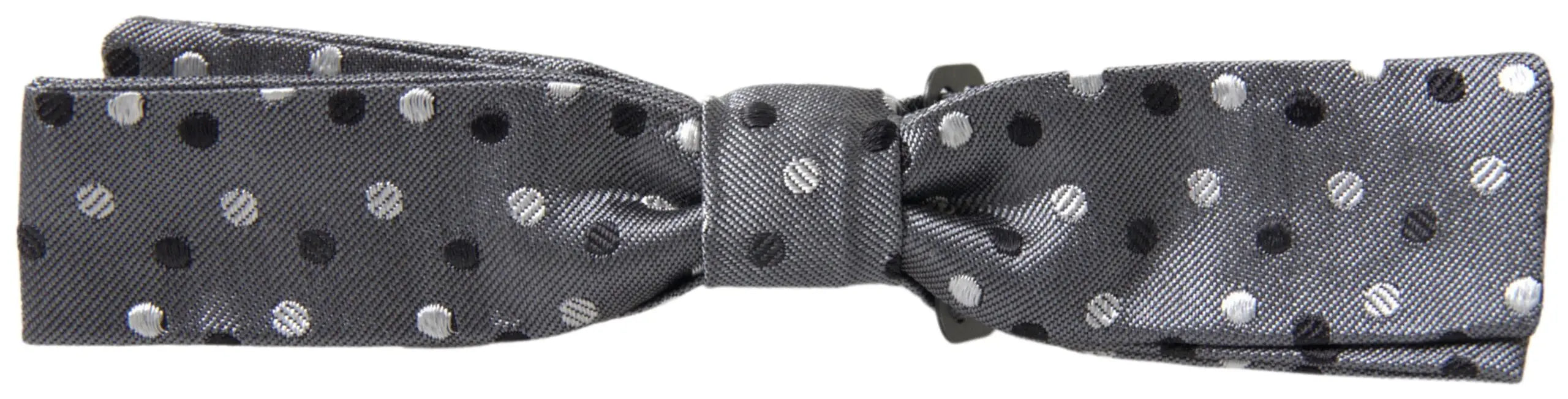 Noeud papillon réglable pour homme dolce & gabbana en soie grise à pois noirs et argentés