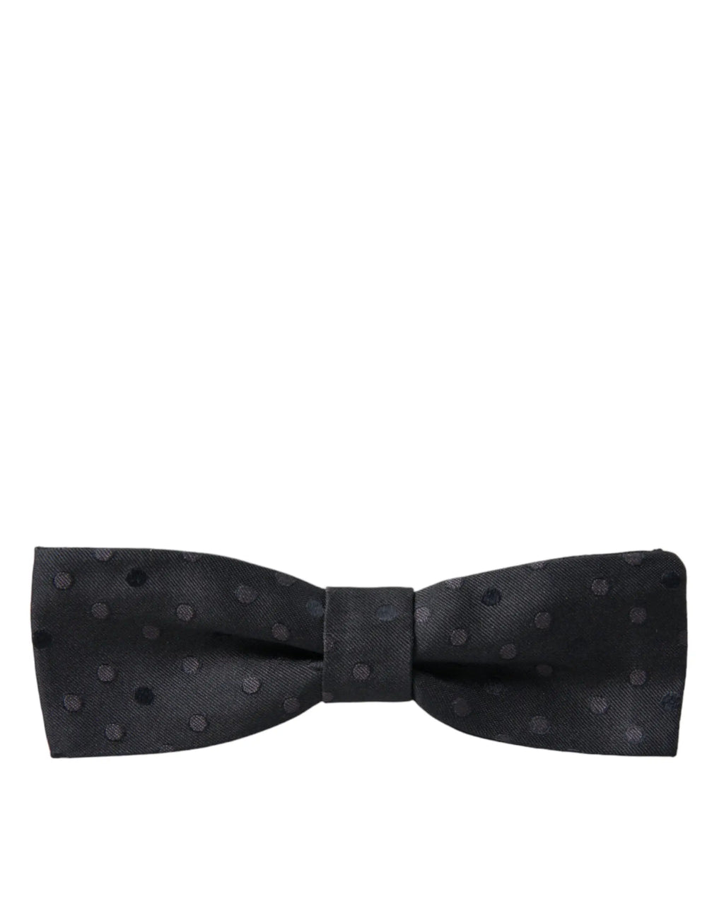 Noeud papillon dolce & gabbana noir à pois gris foncé en satin de soie ajustable pour homme