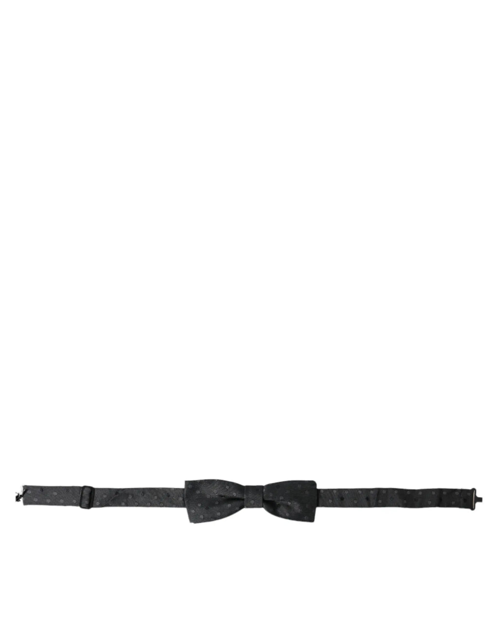 Noeud papillon dolce & gabbana en soie grise avec motif à pois subtils et ajustable pour homme