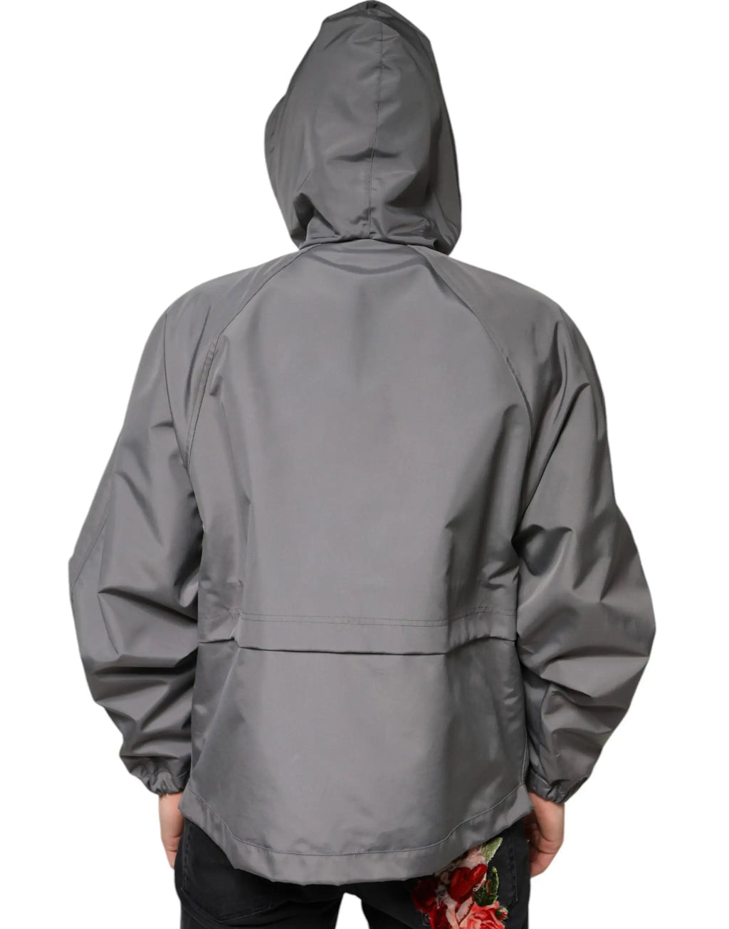 Dolce & gabbana veste à capuche homme grise en polyester avec tissu résistant à l’eau et coutures discrètes