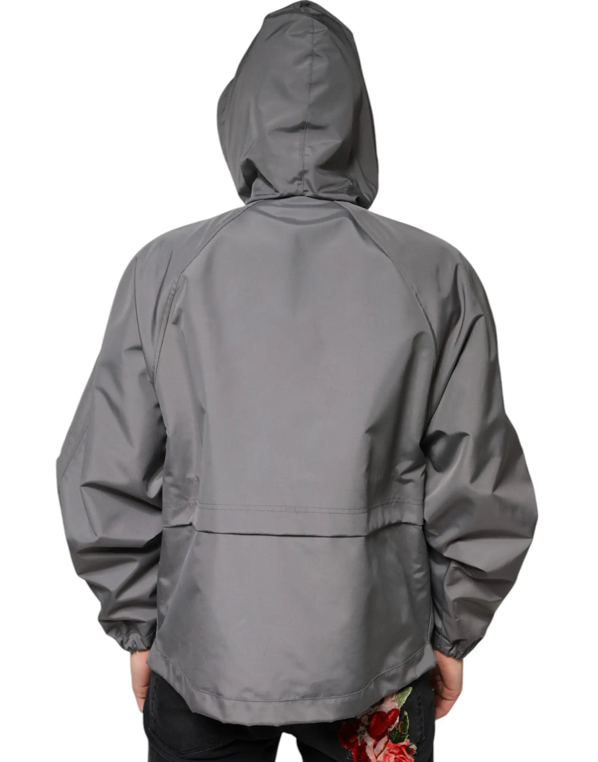 Dolce & gabbana veste à capuche homme grise en polyester avec tissu résistant à l’eau et coutures discrètes