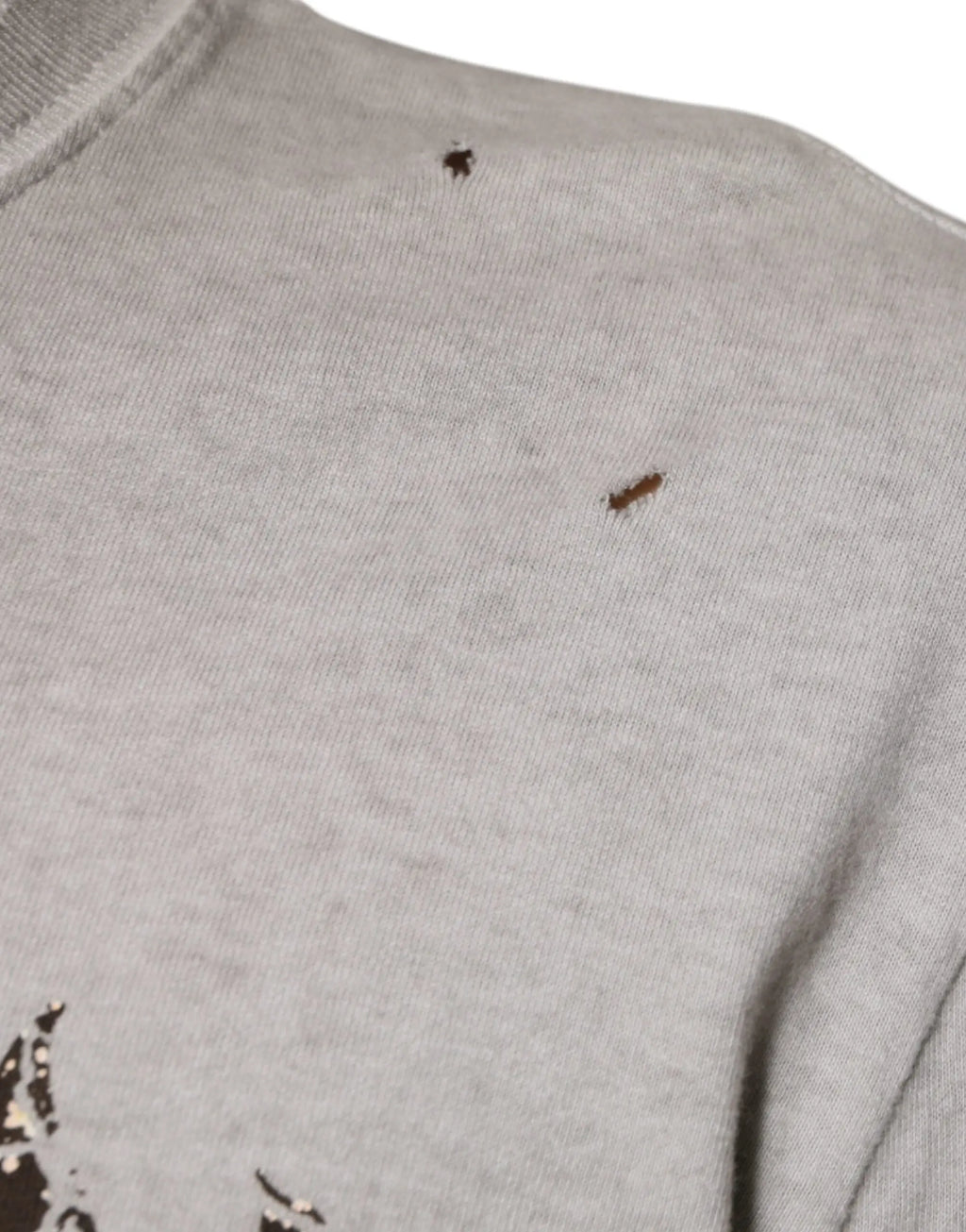 Dolce & gabbana gris sweatshirt en coton à col rond avec tissage texturé et détail graphique noir subtil en bas