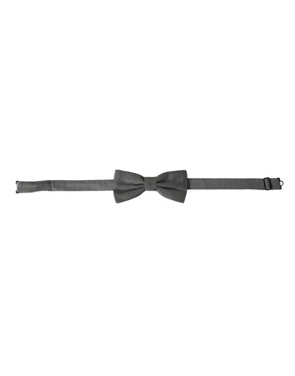 Un nœud papillon gris charbon en soie Dolce & Gabbana avec tissage texturé subtil et sangle réglable