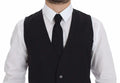 Dolce & gabbana gilet formel gris slim fit avec fermeture à bouton unique et texture subtile