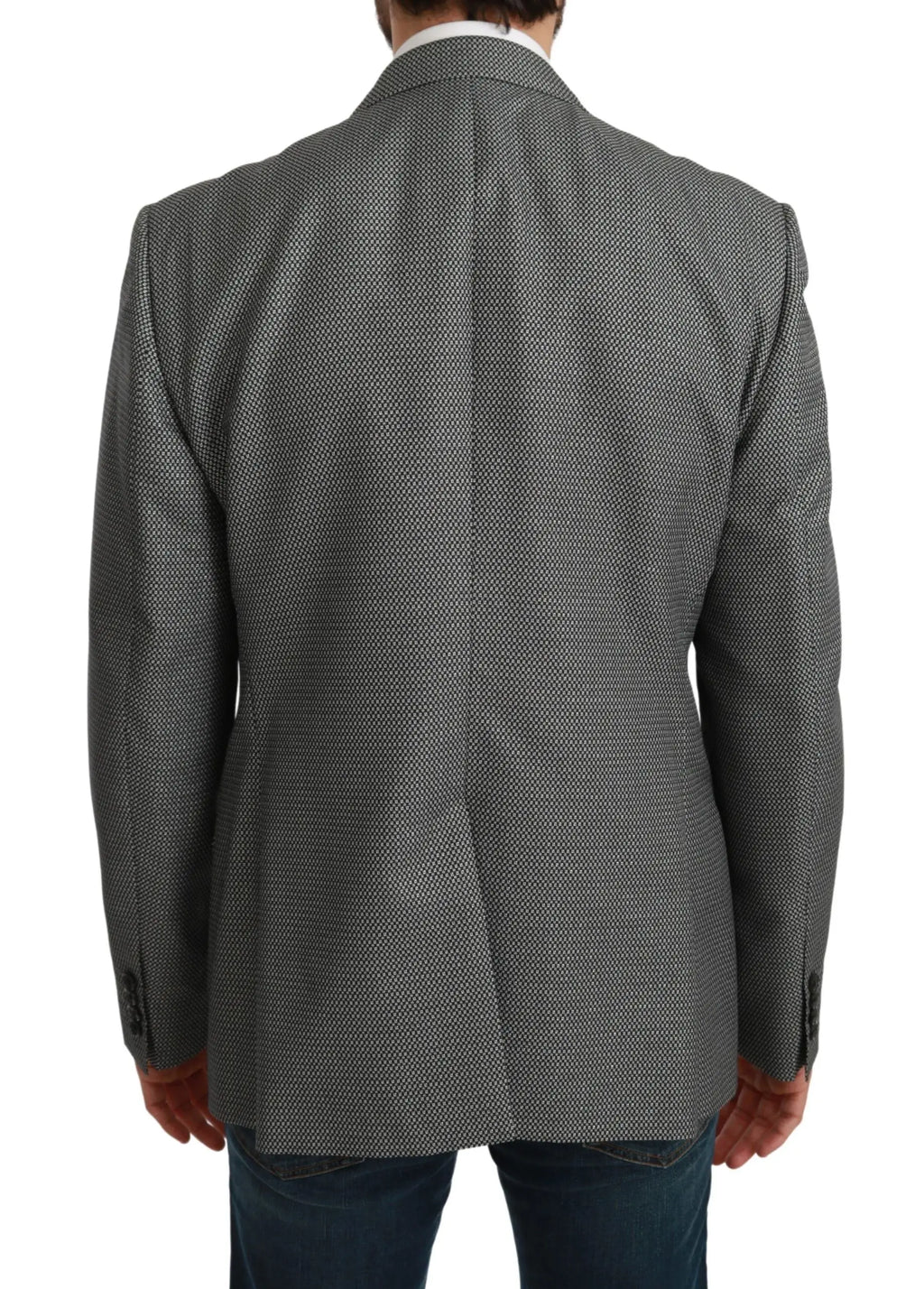 Blazer homme gris dolce gabbana slim fit martini en laine fine texturée pour tenue formelle