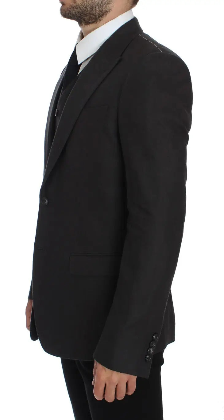Dolce & gabbana gray slim fit linen blazer jacket en lin gris coupe ajustée avec détails de couture subtils