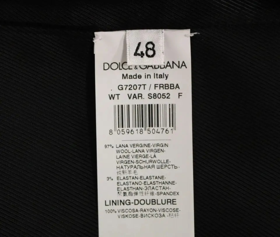 Étiquette blanche dolce & gabbana taille 48 en laine vierge 97 pour cent et élasthanne 3 pour cent pour gilet gris à rayures