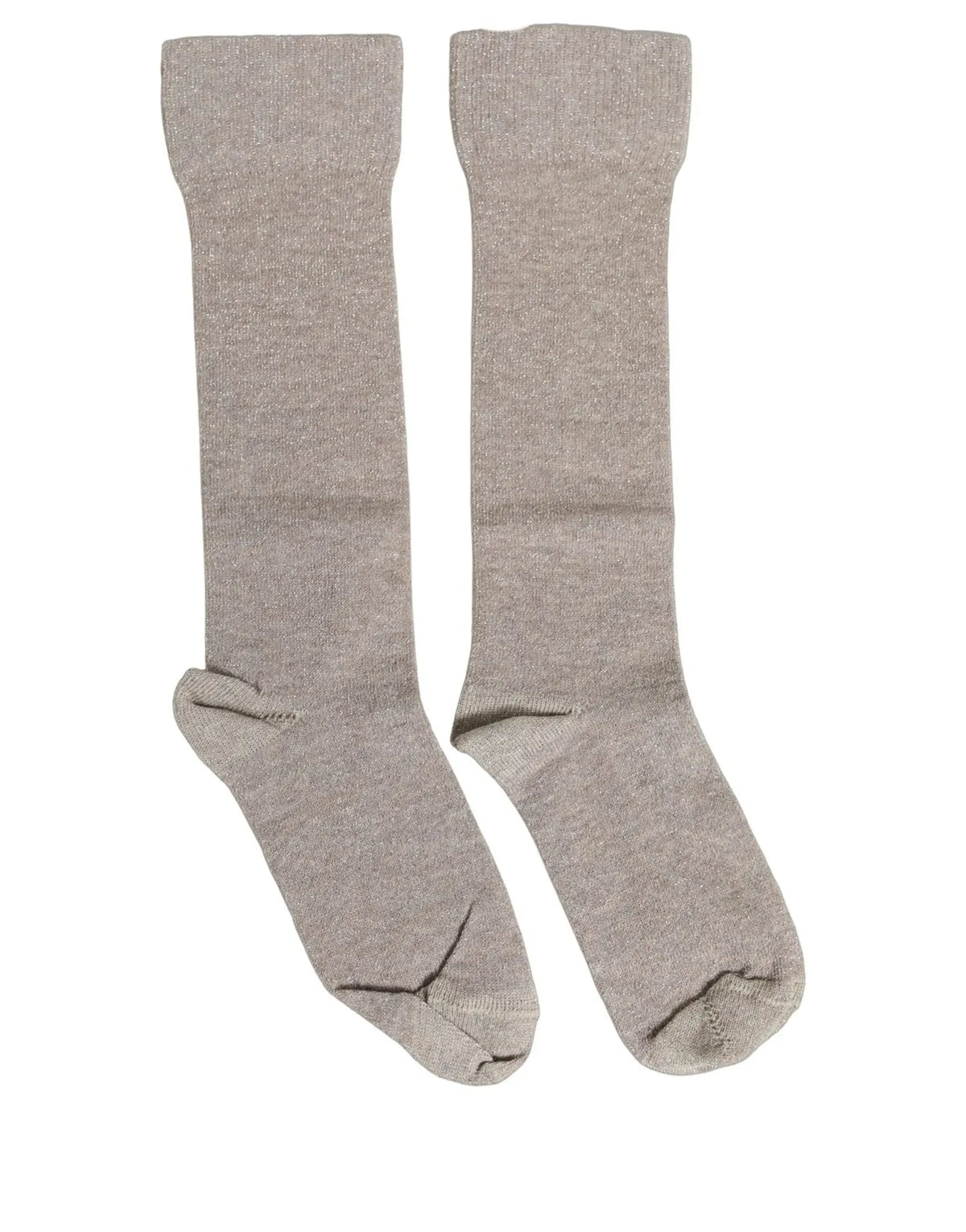 Une paire de chaussettes mi-mollet dolce & gabbana gris en viscose avec texture douce et renforts au talon et à la pointe