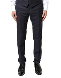 Pantalon de costume dolce & gabbana pour homme en laine grise avec coupe droite classique et tissage texturé subtil