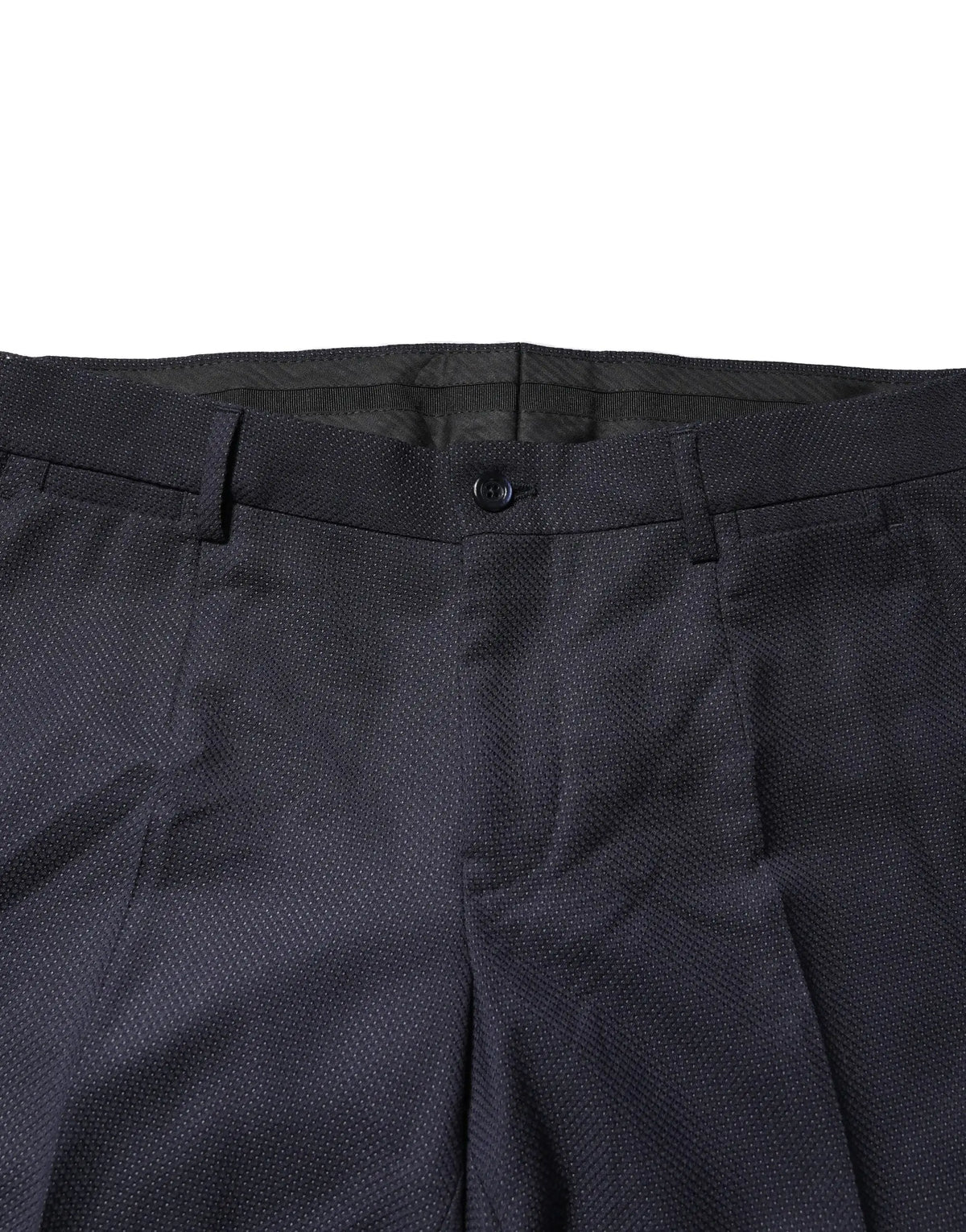 Dolce & gabbana gray wool formal dress men trousers in black textured wool with subtle herringbone weave and button closure