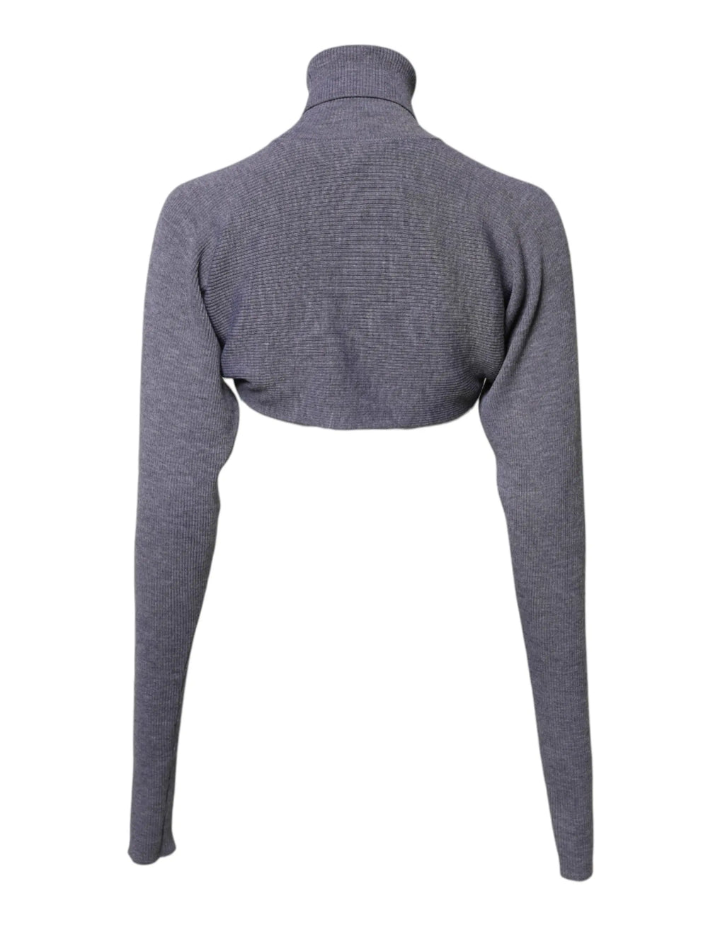 Dolce & Gabbana pull court col roulé gris en laine avec maille côtelée pour femme