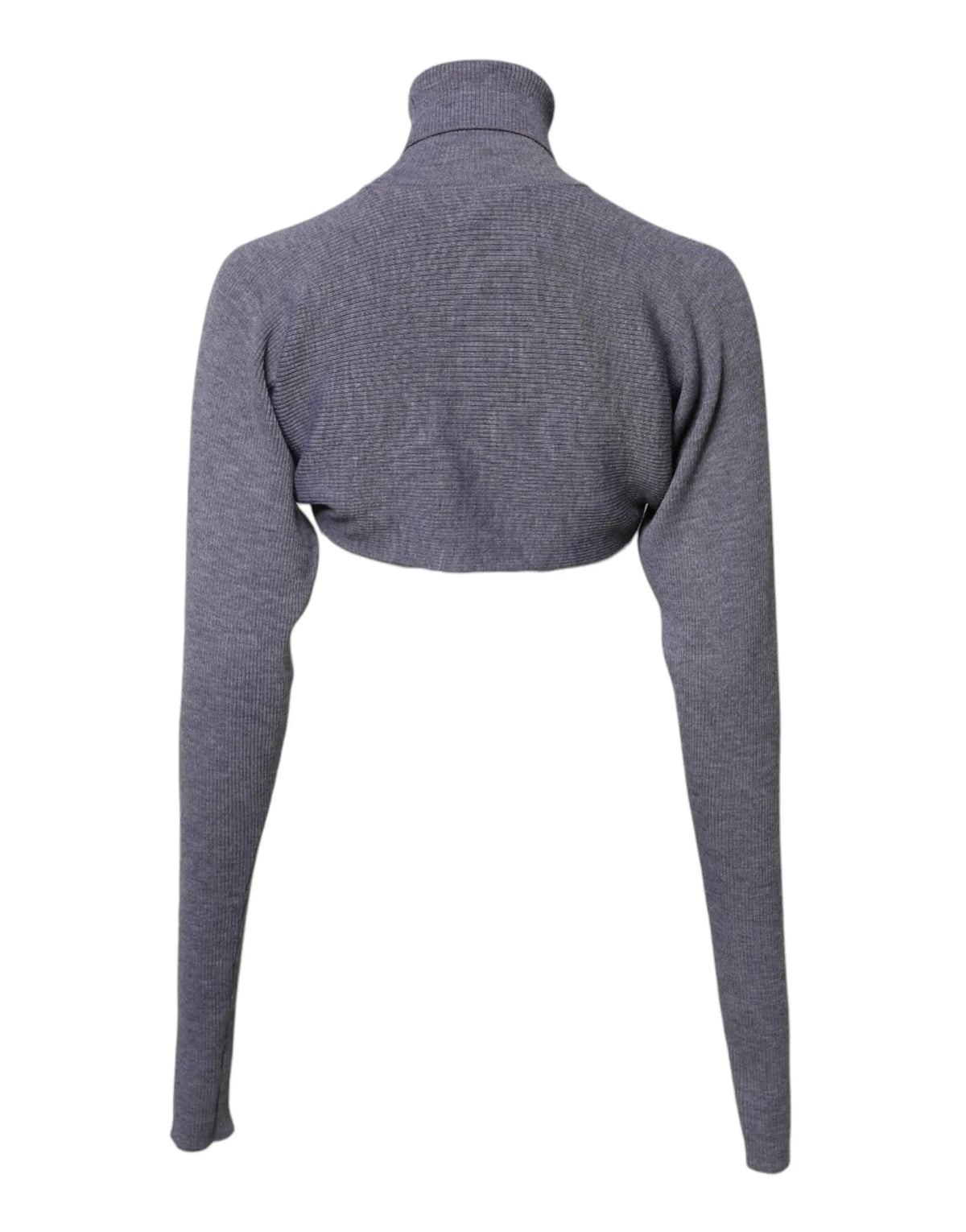 Dolce & Gabbana pull court col roulé gris en laine avec maille côtelée pour femme