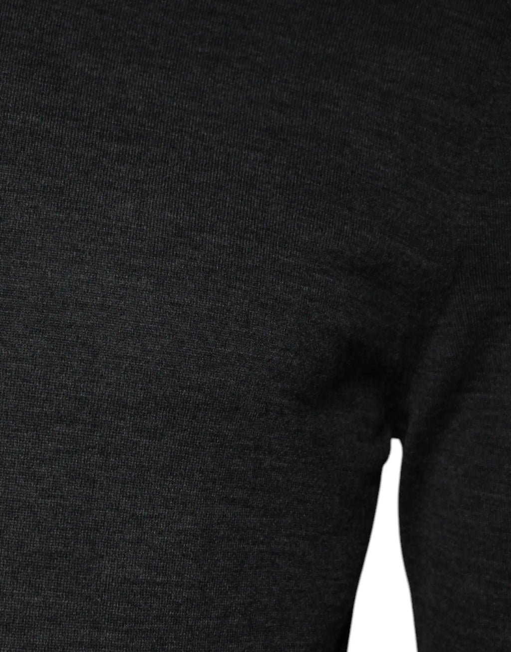 Pull col roulé en laine gris dolce & gabbana en maille noire chinée avec surface douce et texturée