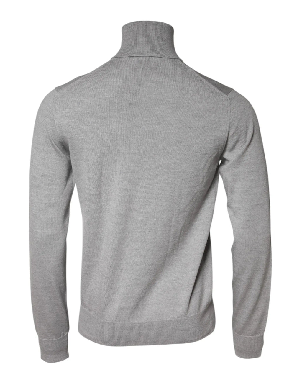 Pull-over homme dolce & gabbana en laine gris col roulé avec texture fine et poignets côtelés