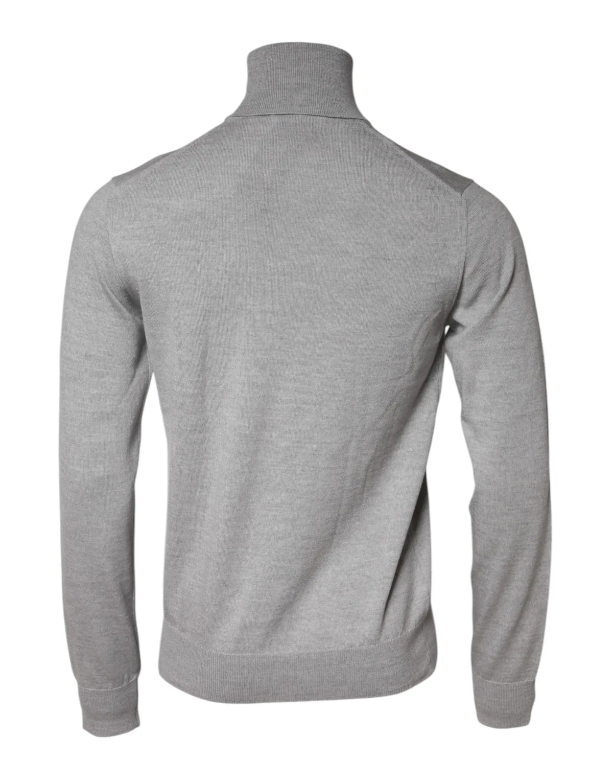 Pull-over homme dolce & gabbana en laine gris col roulé avec texture fine et poignets côtelés