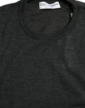 Pull noir dolce gabbana en laine gris foncé col rond confectionné en italie