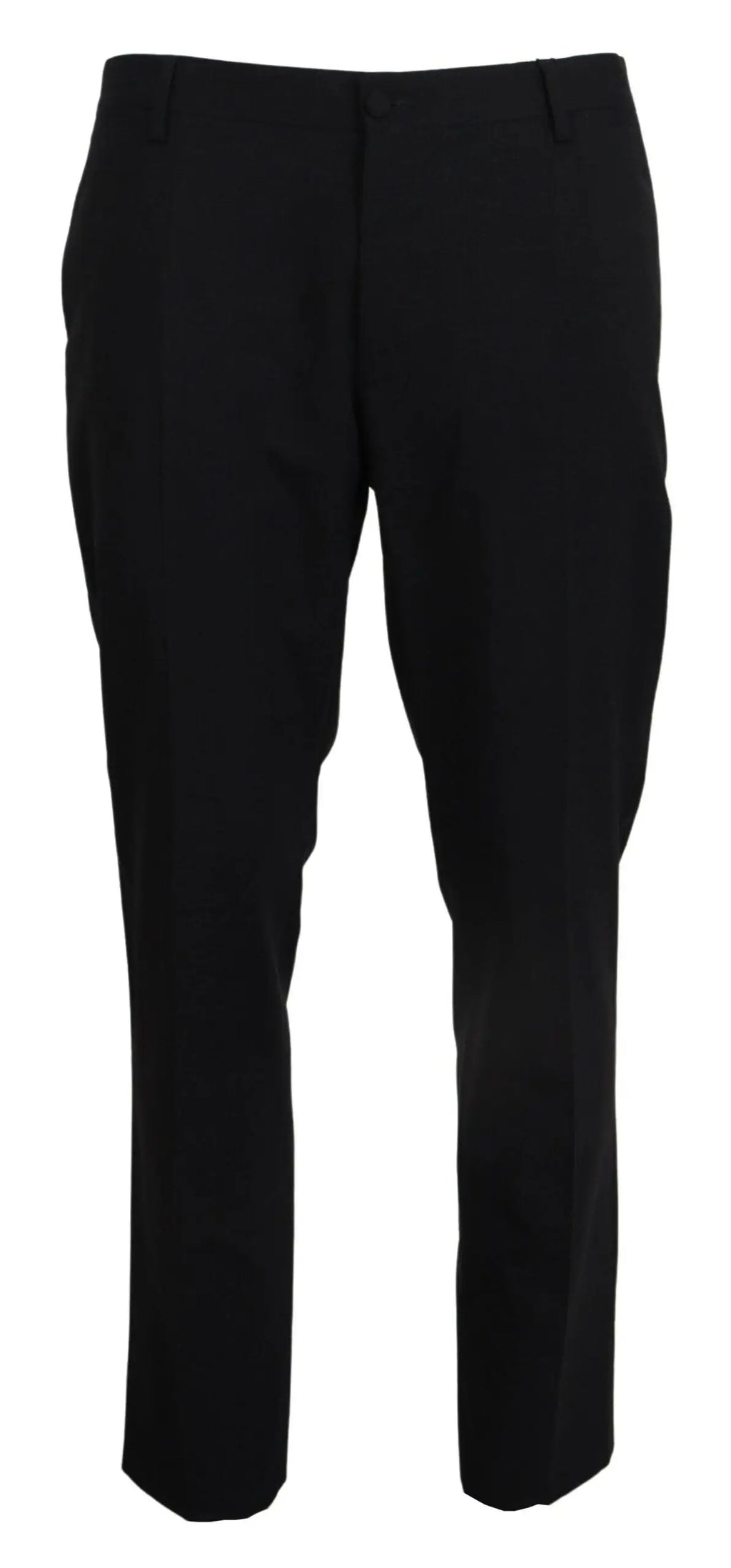 Pantalon slim en laine grise stretch dolce & gabbana avec coupe droite élégante et plis subtils à lavant
