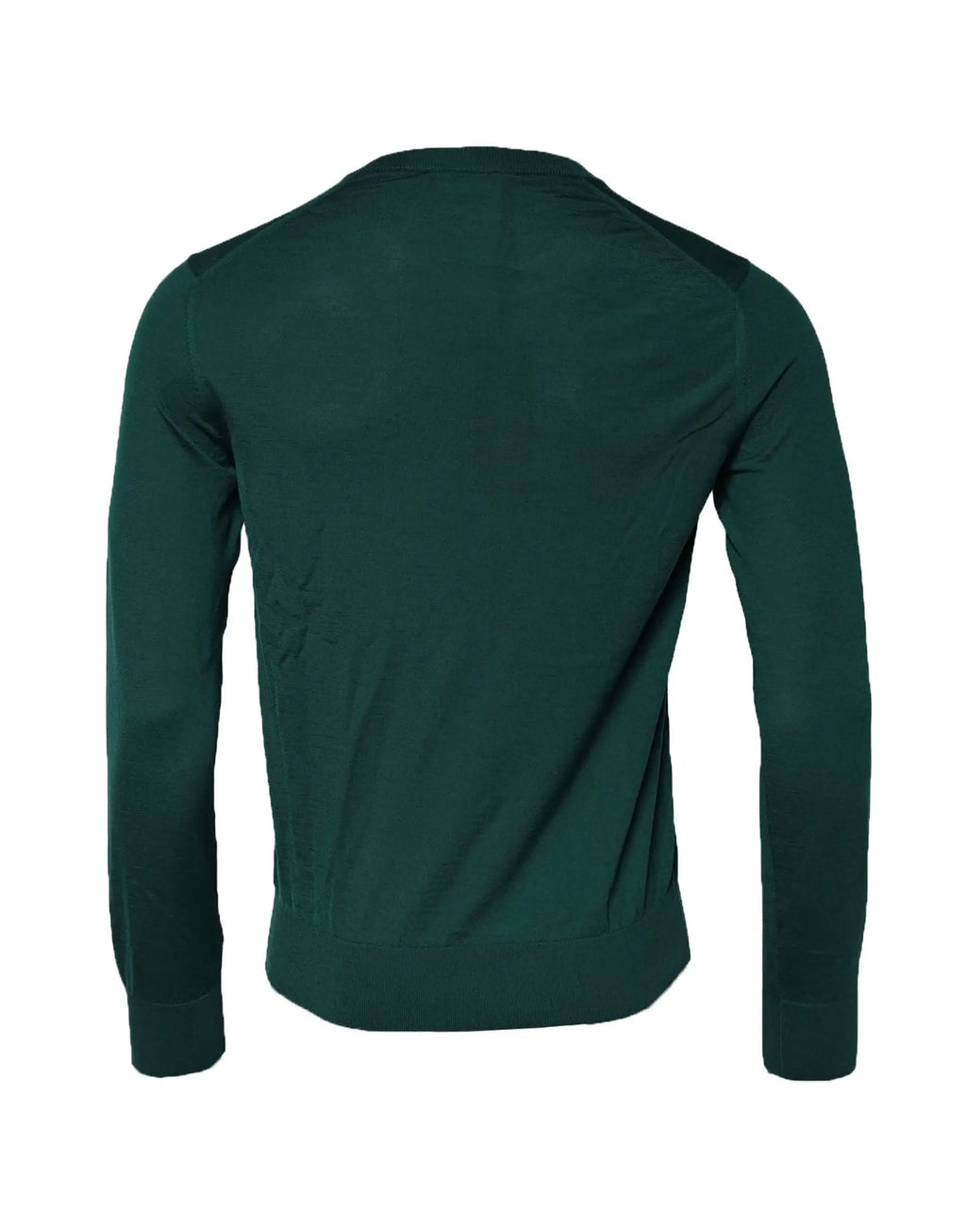 Pull dolce gabbana vert en cachemire à col rond avec manches longues et poignets côtelés