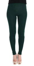 Leggings verts foncés en cachemire stretch dolce & gabbana ajustés en tissu extensible