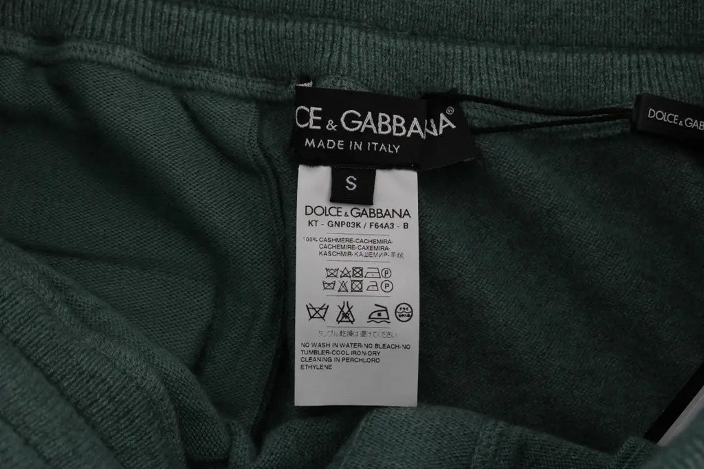 Pantalon d entraînement vert en cachemire dolce & gabbana avec taille côtelée taille s